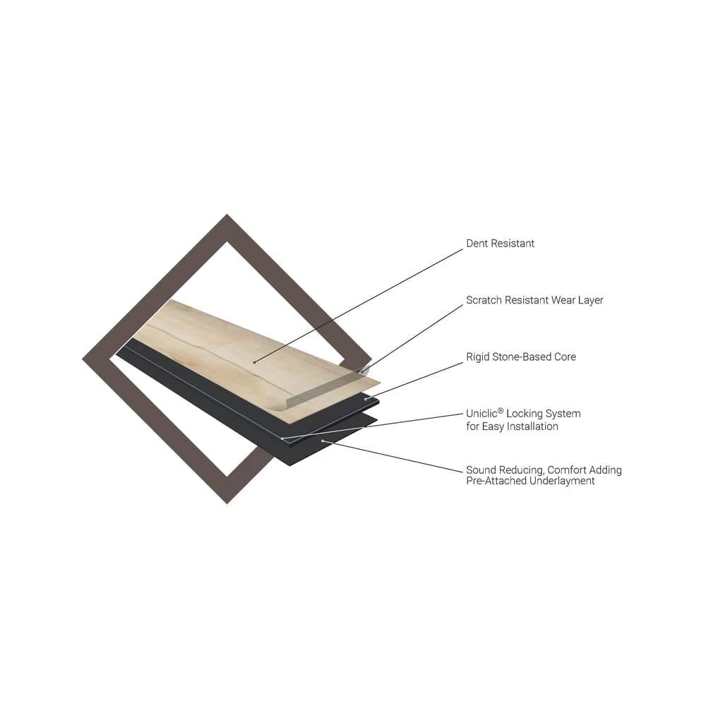 Moonstone 5.98 in. W Click lock Rigid Core Click Lock Luxury Vinyl Plank Flooring (23.95 sq. ft./case) by TrafficMaster 8 Moonstone 5.98 in. W Click lock Rigid Core Click Lock Luxury Vinyl Plank Flooring (23.95 sq. ft./case) by TrafficMaster - Image 6