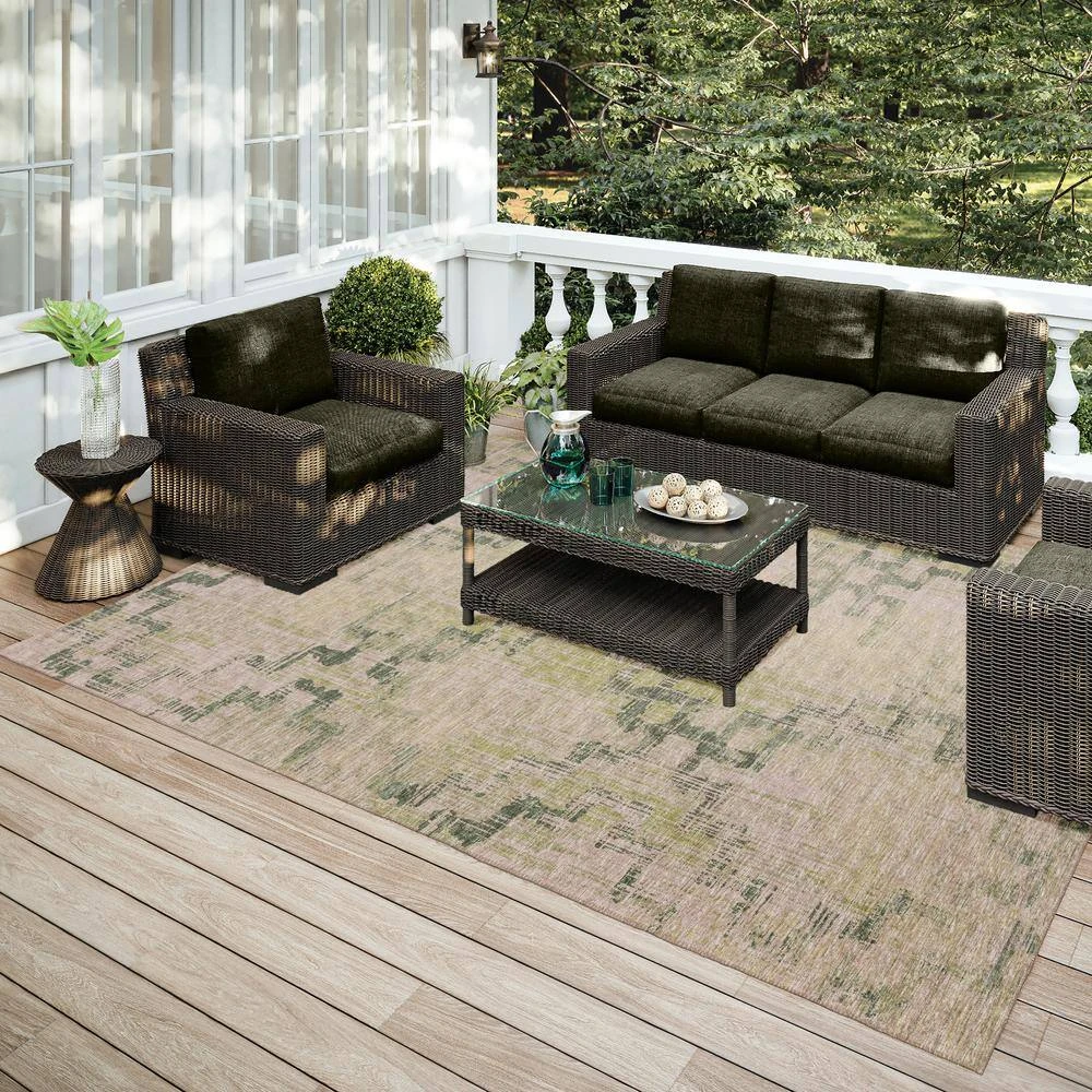 Modena Moss 10 ft. x 14 ft. Trellis Area Rug by Addison Rugs 11 Modena Moss 10 ft. x 14 ft. Trellis Area Rug by Addison Rugs - Image 9