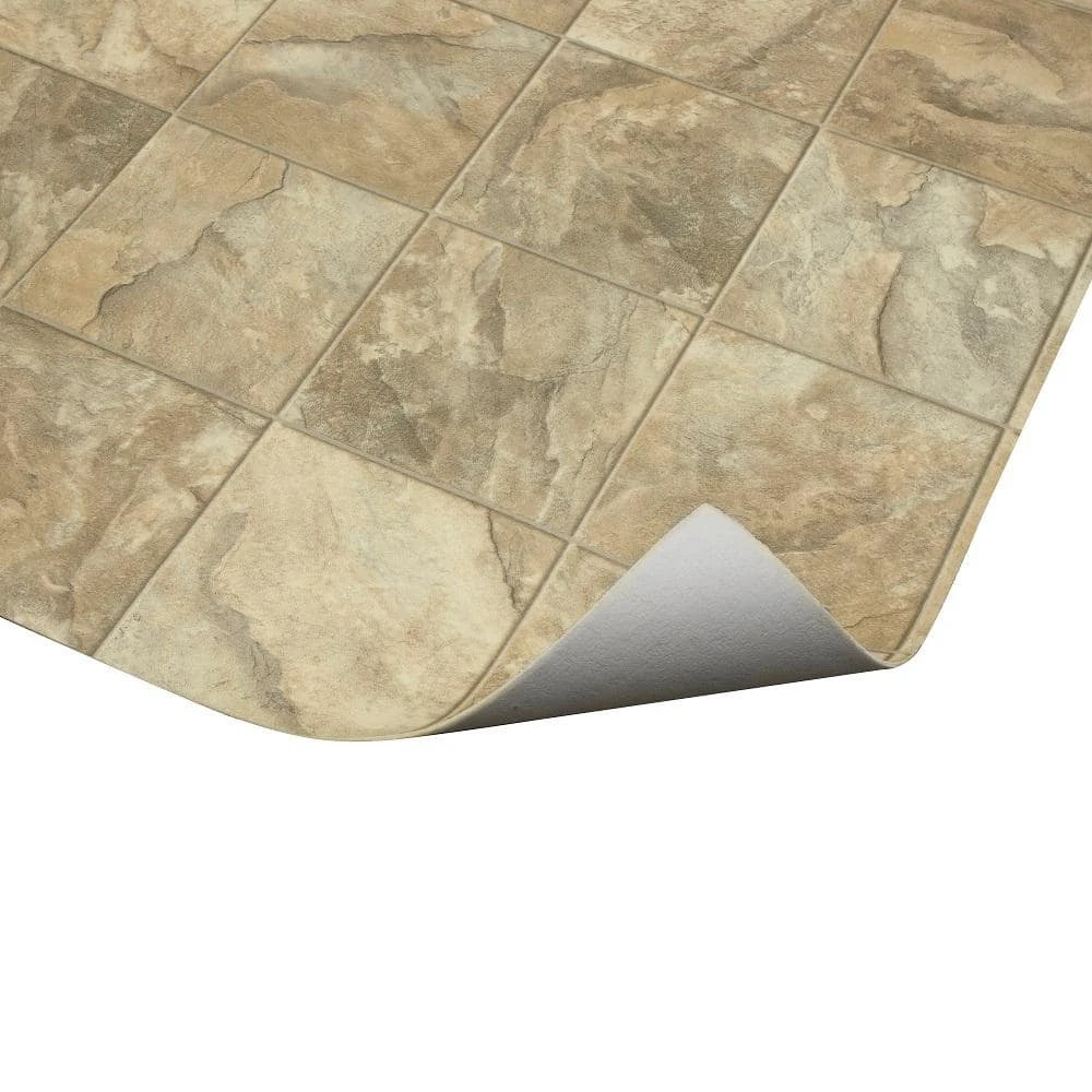 Neutral Square Slate Stone Residential Vinyl Sheet Flooring 12ft. Wide x Cut to Length by TrafficMaster 13 Neutral Square Slate Stone Residential Vinyl Sheet Flooring 12ft. Wide x Cut to Length by TrafficMaster - Image 11