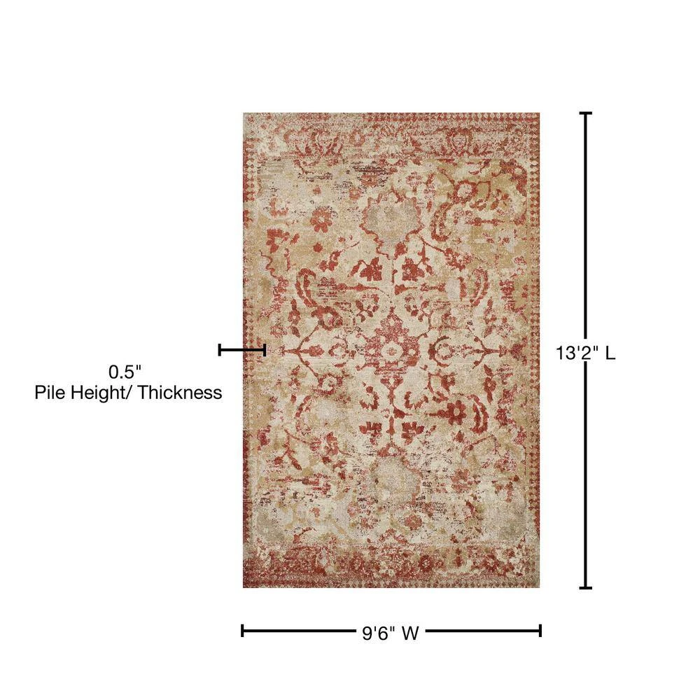 Provincial 4 Paprika 9 ft. 6 x 13 ft. 2 Distressed Persian Area Rug by Addison Rugs 13 Provincial 4 Paprika 9 ft. 6 x 13 ft. 2 Distressed Persian Area Rug by Addison Rugs - Image 11