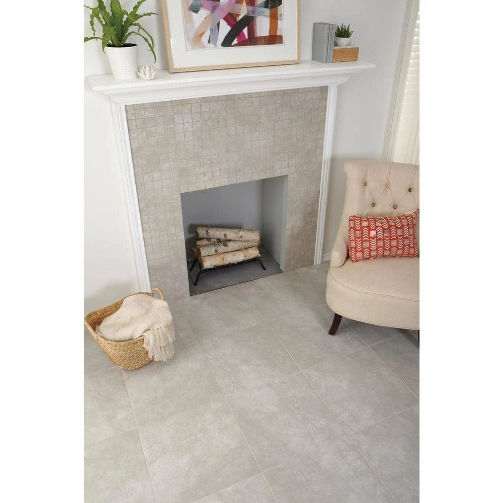 Portland Stone Gray 18 in. x 18 in. Glazed Ceramic Floor and Wall Tile (17.44 sq. ft. / case) by TrafficMaster 14 Portland Stone Gray 18 in. x 18 in. Glazed Ceramic Floor and Wall Tile (17.44 sq. ft. / case) by TrafficMaster - Image 12