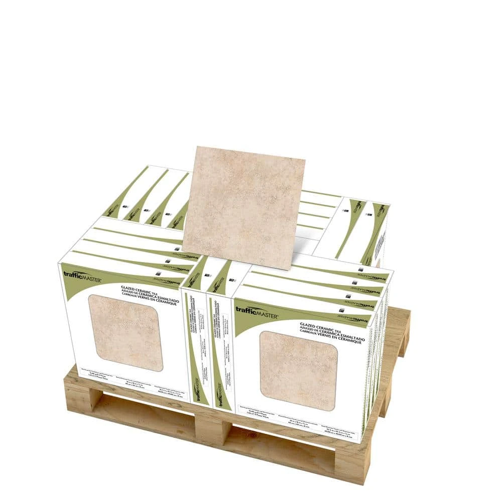 Provo Beige 16 in. x 16 in. Ceramic Floor and Wall Tile (309.6 sq. ft / pallet) by TrafficMaster 3 Provo Beige 16 in. x 16 in. Ceramic Floor and Wall Tile (309.6 sq. ft / pallet) by TrafficMaster