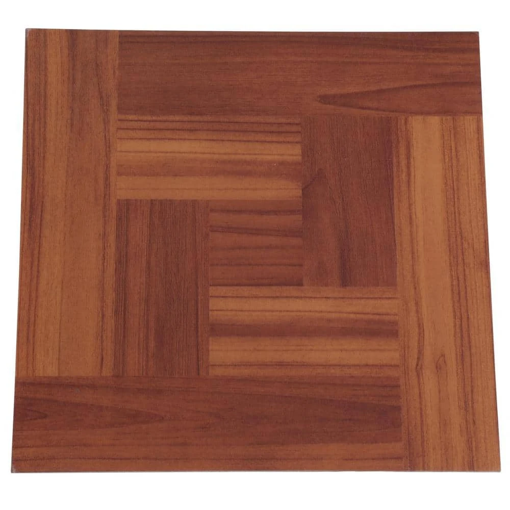 Red Oak Parquet 12 in. x 12 in. Peel and Stick Vinyl Tile Flooring (30 sq. ft. / case) by TrafficMaster 7 Red Oak Parquet 12 in. x 12 in. Peel and Stick Vinyl Tile Flooring (30 sq. ft. / case) by TrafficMaster - Image 5