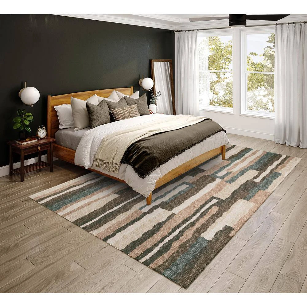 Evolve Sable 10 ft. x 14 ft. Striped Area Rug by Addison Rugs 10 Evolve Sable 10 ft. x 14 ft. Striped Area Rug by Addison Rugs - Image 8