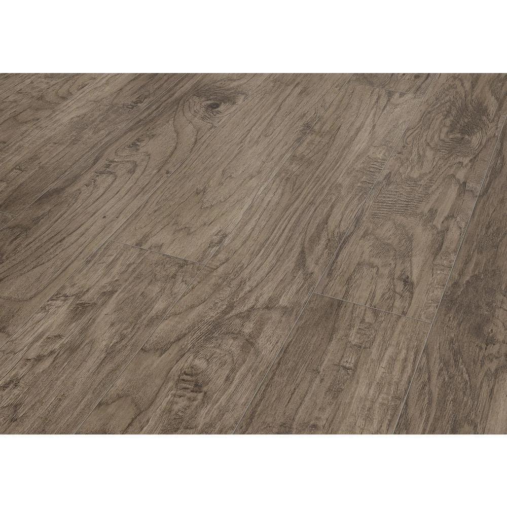 Saratoga 7.6 in. W Pewter Hickory Laminate Wood Flooring (24.17 sq. ft./case) by TrafficMaster 5 Saratoga 7.6 in. W Pewter Hickory Laminate Wood Flooring (24.17 sq. ft./case) by TrafficMaster - Image 3