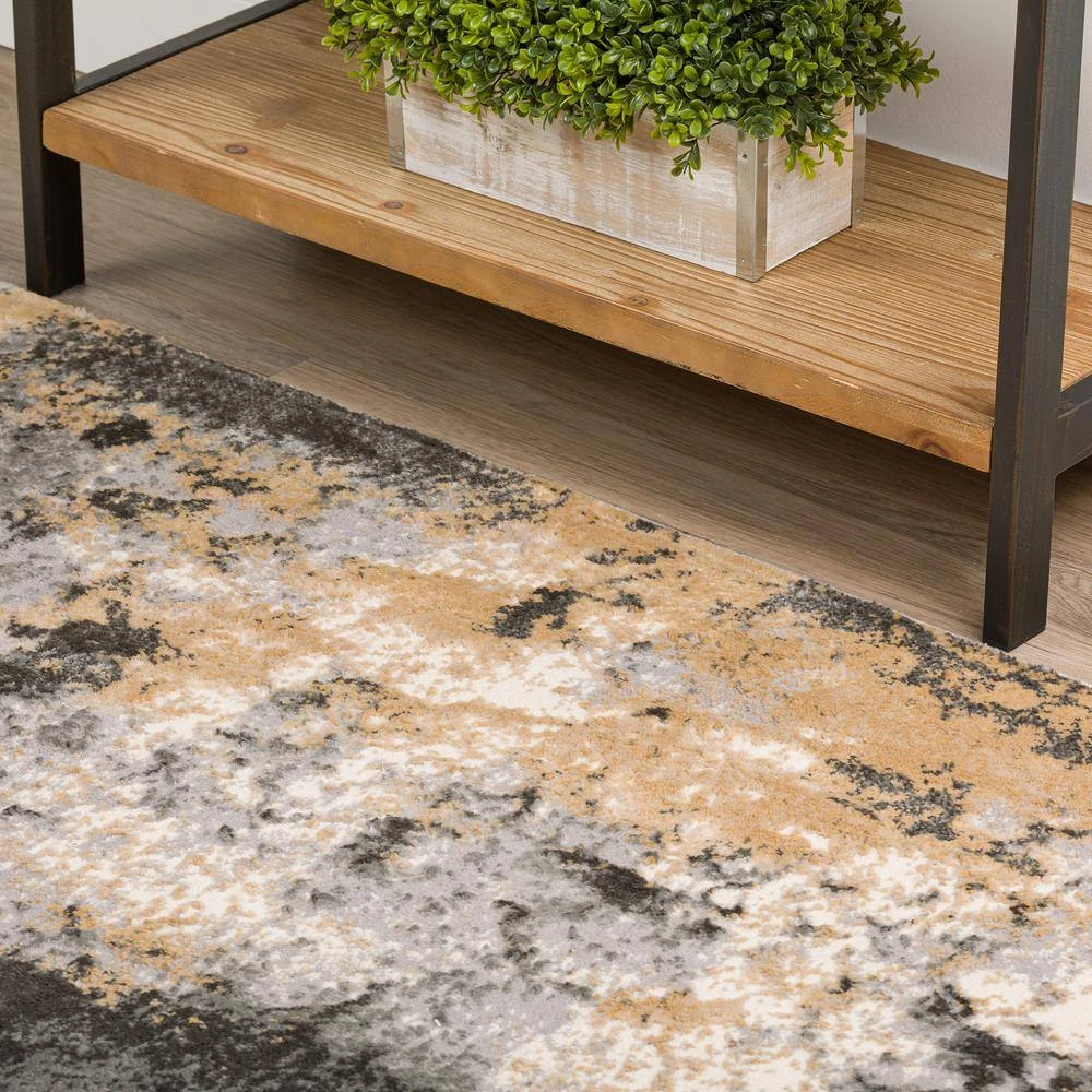 Gentry 19 Silver 2 Ft. 3 In. x 7 Ft. 5 In. Abstract Area Rug by Addison Rugs 5 Gentry 19 Silver 2 Ft. 3 In. x 7 Ft. 5 In. Abstract Area Rug by Addison Rugs - Image 3