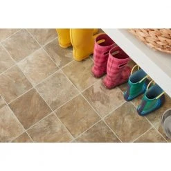 Pro Basic Refined Slate Neutral Stone Residential Vinyl Sheet Flooring 12ft. Wide x Cut to Length by TrafficMaster -TrafficMaster || Addison Rugs Sales slate neutral trafficmaster vinyl sheet flooring c9770406k536g14 1d 1000