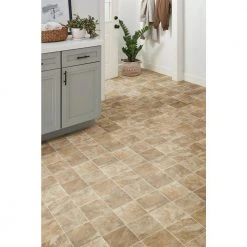 Pro Basic Refined Slate Neutral Stone Residential Vinyl Sheet Flooring 12ft. Wide x Cut to Length by TrafficMaster -TrafficMaster || Addison Rugs Sales slate neutral trafficmaster vinyl sheet flooring c9770406k536g14 a0 1000