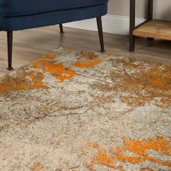 Bach 60 Abstract Tangerine 3 ft. 3 in. x 5 ft. 1 in. Area Rug by Addison Rugs -TrafficMaster || Addison Rugs Sales tangerine addison rugs area rugs hdbh60ta3x5 4f 1000