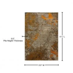 Bach 60 Abstract Tangerine 3 ft. 3 in. x 5 ft. 1 in. Area Rug by Addison Rugs -TrafficMaster || Addison Rugs Sales tangerine addison rugs area rugs hdbh60ta3x5 76 1000