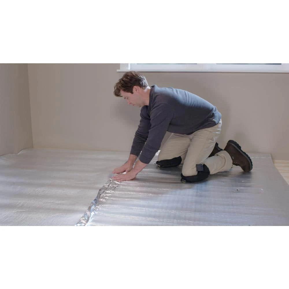 Standard 100 sq. ft. Rolls 25 ft. x 4 ft. x .080 in. Polyethylene Foam 2-in-1 Underlayment by TrafficMaster 4 Standard 100 sq. ft. Rolls 25 ft. x 4 ft. x .080 in. Polyethylene Foam 2-in-1 Underlayment by TrafficMaster - Image 3