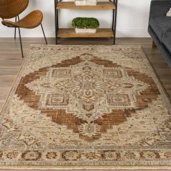 Freya 1 Walnut 7 ft. 6 in. x 9 ft. 8 in. Vintage Medallion Indoor Area Rug by Addison Rugs 19 Freya 1 Walnut 7 ft. 6 in. x 9 ft. 8 in. Vintage Medallion Indoor Area Rug by Addison Rugs -TrafficMaster || Addison Rugs Sales walnut addison rugs area rugs hdfr1wa8x10 31 1000