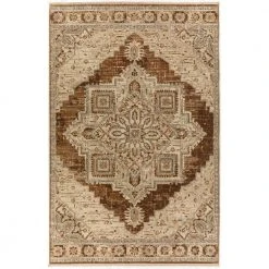 Freya 1 Walnut 7 ft. 6 in. x 9 ft. 8 in. Vintage Medallion Indoor Area Rug by Addison Rugs