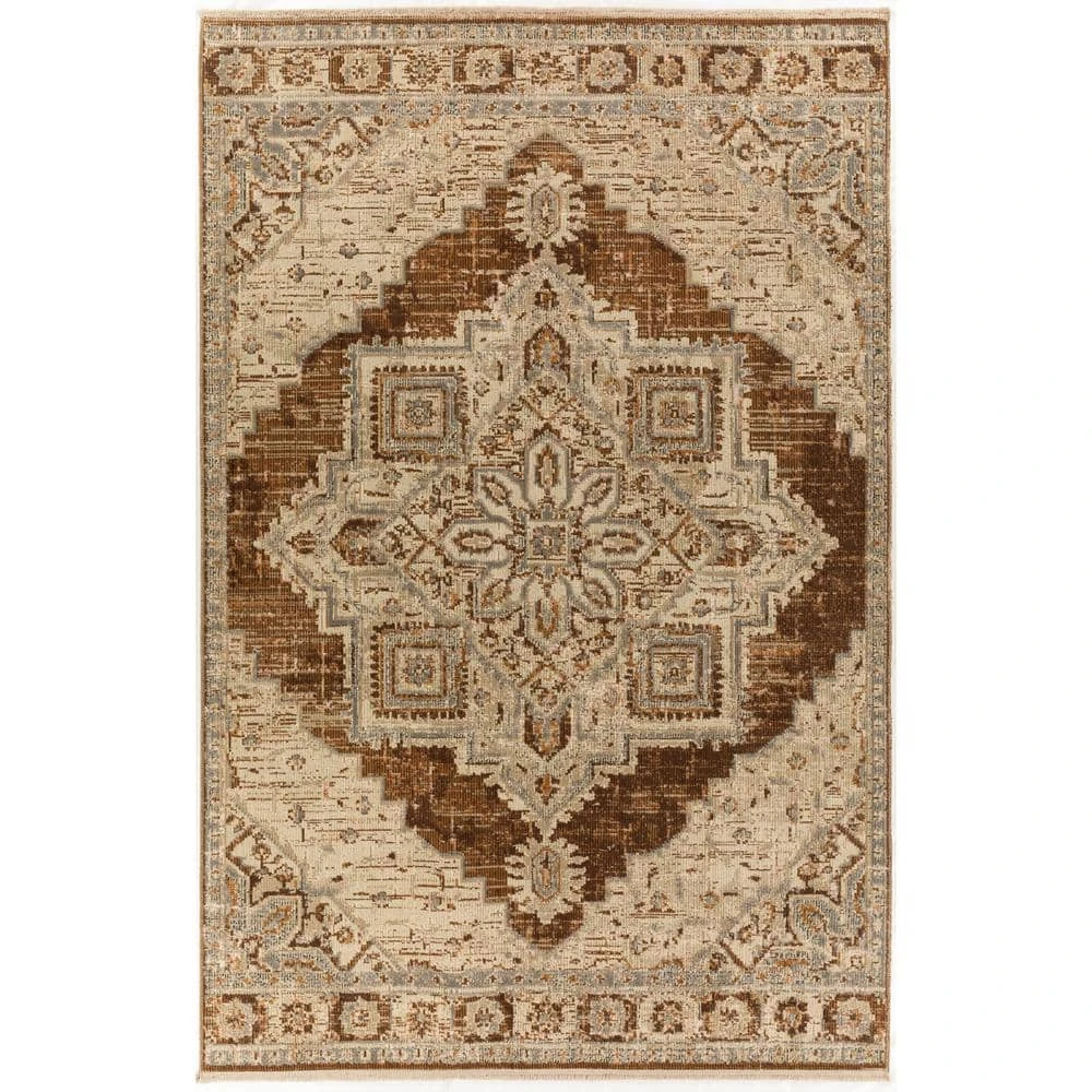 Freya 1 Walnut 7 ft. 6 in. x 9 ft. 8 in. Vintage Medallion Indoor Area Rug by Addison Rugs 3 Freya 1 Walnut 7 ft. 6 in. x 9 ft. 8 in. Vintage Medallion Indoor Area Rug by Addison Rugs